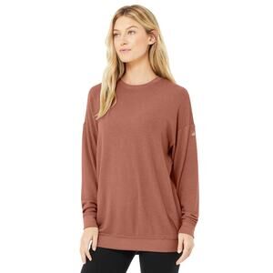 Alo Yoga Soho Pullover Sweatshirt - XS Chestnut